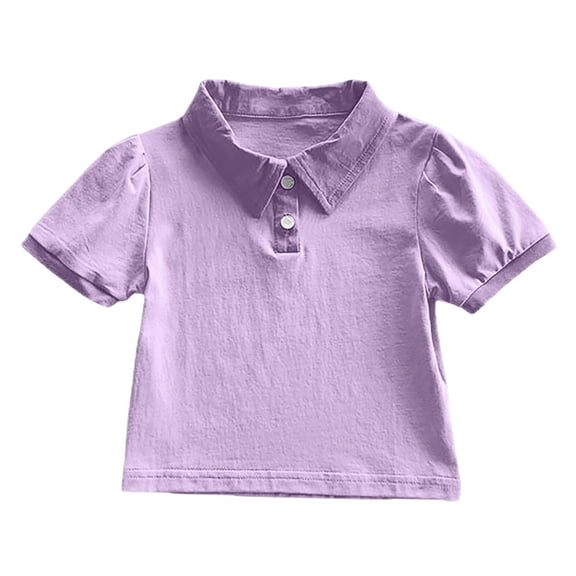 RMGVDSD Toddler Girls Polo Shirt with Collar Fashion Short Sleeve T-Shirt Casual Shirts Comfortable Kids Fall Summer School Uniform Shirts Tops 18-24 Months