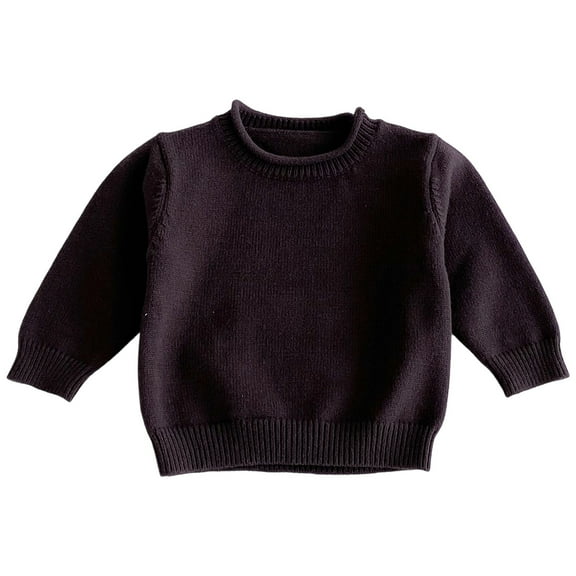 RMGVDSD Toddler Girls Sweaters Baby Knit Sweater Warm Crewneck Pullover Sweatshirt Solid Color Long Sleeve Tops Soft Blouse Fall Winter Clothes 9-12 Months
