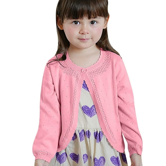 RMGVDSD Toddler Girls Sweaters Soft Knit Cardigan With Floral Beaded Long Sleeve Comfortable Open Front Sweater Coat Baby Cardigans Hallowmas Vintage 2-3 Years