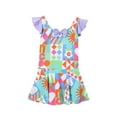 thumbnail image 1 of RMGVDSD Toddler Girls Swimsuit Sleeveless Swim Dress Cartoon Printing Skirted Bathing Suit Beach Swimwear Summer Swimming Dress Beach Tankini Swimwears, 1 of 9