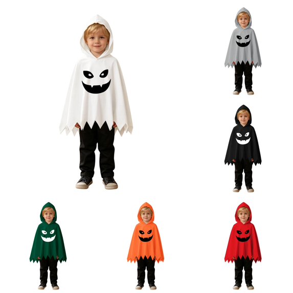 RMGVDSD Toddler Kids Baby Boys Clothes Halloween Ghost Poncho Cape Hooded Top Long Pants 2Pcs Holiday Party Fancy Dress Up Outfit Kids Boy Clothes