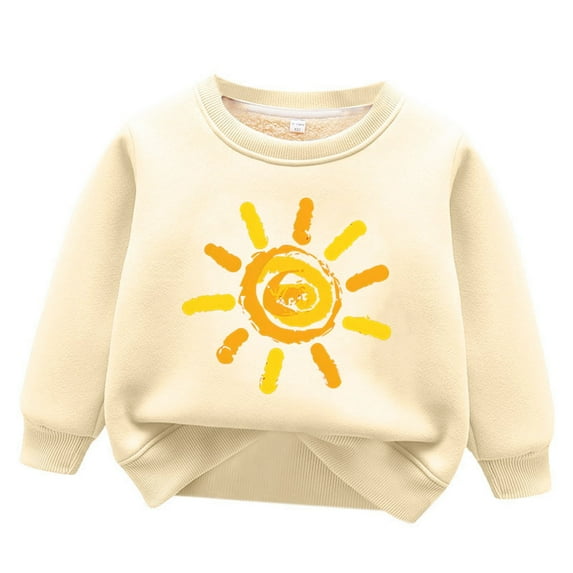 RMGVDSD Toddler Kids Boy Girl Crewneck Sweatshirt Long Sleeve Solid Color Pullover Top Casual Spring Fall Clothes Cute Graphic Hoodie Pullover