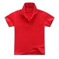 thumbnail image 1 of RMGVDSD Toddler Kids Girls Boys Short Sleeve Polo Shirt Classic School Uniform Shirt Solid Color Golf Shirt Soft Tops Boys Blouses Comfort Sport Wear 3-4 Years, 1 of 7