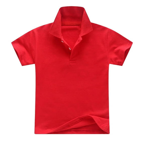 RMGVDSD Toddler Kids Girls Boys Short Sleeve Polo Shirt Classic School Uniform Shirt Solid Color Golf Shirt Soft Tops Boys Blouses Comfort Sport Wear 3-4 Years