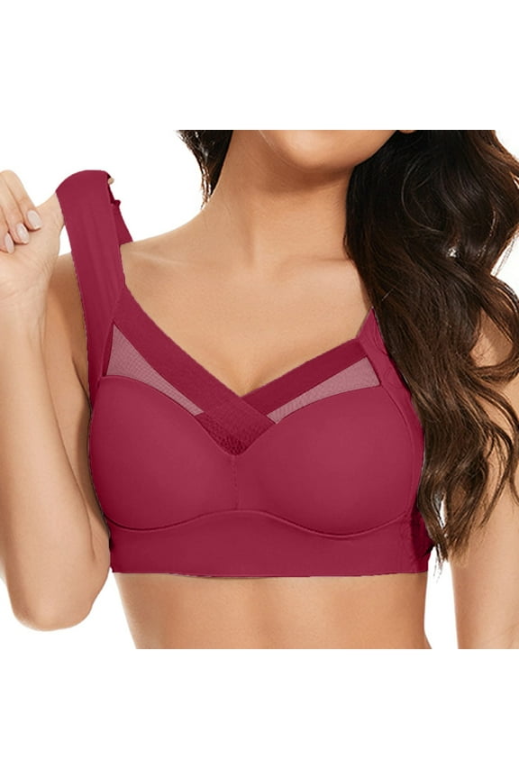 Tshirt Bras for Women Plus Size Wireless Bralettes Comfortable Posture Correcting Push Up Anti Sagging Full Coverage Brassieres Comfortable Bra