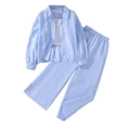 thumbnail image 1 of RMGVDSD Tween Girls Clothes Button Down Long Sleeve Striped Shirts Tops And Pants 2Pcs Outfits Children Stylish Spring Fall Clothing Set 8-9 Years, 1 of 8
