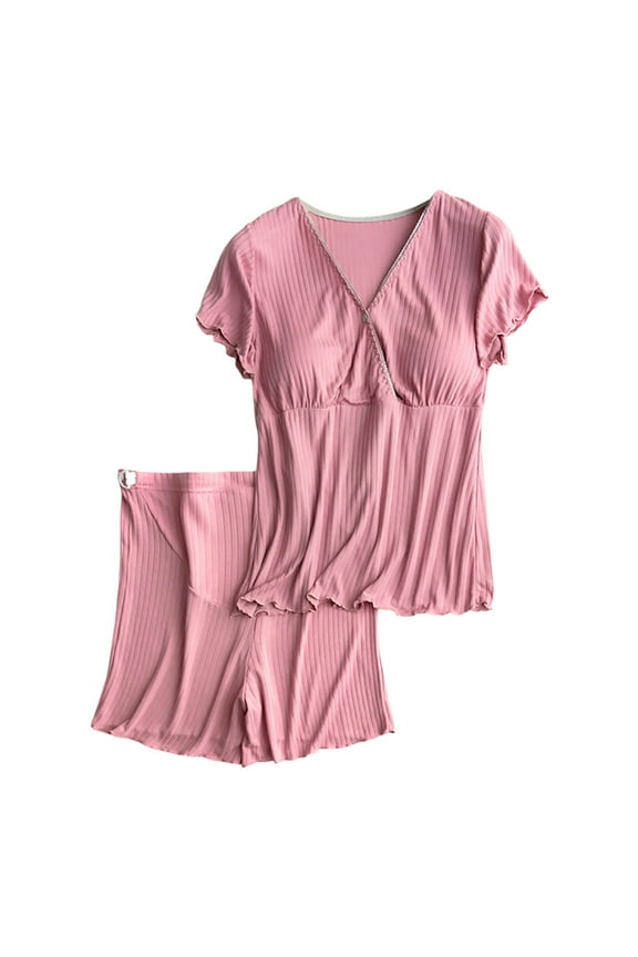 Women Pajama Sets Soft Comfort Nursing Sleepwear Maternity Pajama Set For Breastfeeding Moms Postpartum Loungewear With Built In Bra Pajamas Jammies Party Gift