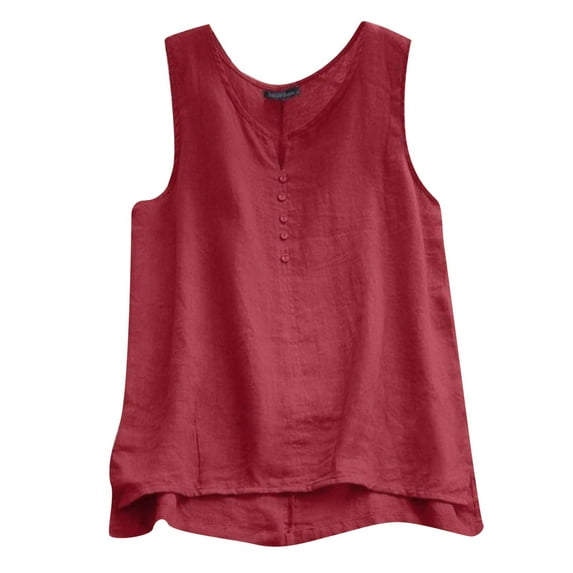 RMGVDSD Women Sequin Tank Tops Women Summer Tank Loose Pleated Button Square Neck Sleeveless Top Curved Hem Flowy Trendy Fashion Clothes