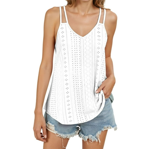 RMGVDSD Women Slim Fit Tank Top Women Elegant Tops Sleeveless Casual Tank Tops Printed Camisole Round Neck Tees Shirt Comfy Workout Tank Tops