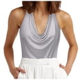 thumbnail image 1 of RMGVDSD Women Slim Fit Tank Top Women's Casual Halter Neck Draped Front Sexy Open Back Tank Top Elegant Summer Going Out Tops Basic Tank Shirt, 1 of 4