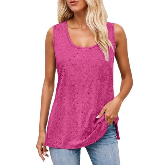 RMGVDSD Women Tops T Shirt Women's Tank Top New Crew Neck Tops Loose Sleeveless T Shirt Loose Fit Basic Tees