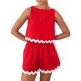 thumbnail image 1 of RMGVDSD Women's 2 Piece Beach Vacation Outfits Casual Cropped Tank Top High Waist Shorts Set Tracksuit Summer Womens Shorts Sets, 1 of 6