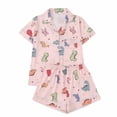 thumbnail image 1 of RMGVDSD Women's 2 Piece Pajamas Set Dinosaur Print Sleepwear Short Sleeve Top and Shorts Pajama Sets Cute Button Down Relaxing Nightwear, 1 of 3