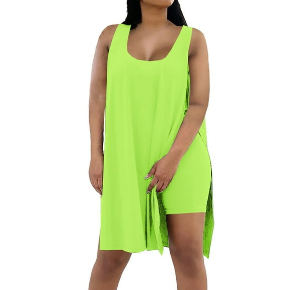 RMGVDSD Women's 2025 Summer 2 Piece casual Sets V Neck Long Tank Tops High Waisted Shorts Loose Fit Matching Outfits Daily Casual Fashion Suits