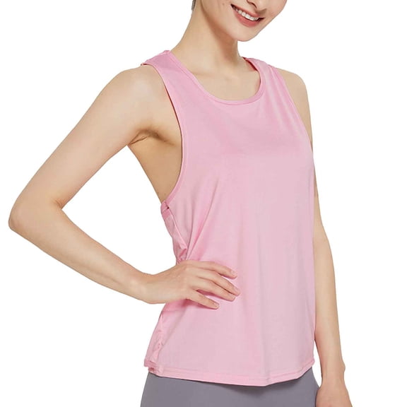 RMGVDSD Women's Going Out Tops Women's Sleeveless I Shaped Candy Colored Loose Breathable Running Yoga And Fitness Wear Trendy Summer Tops
