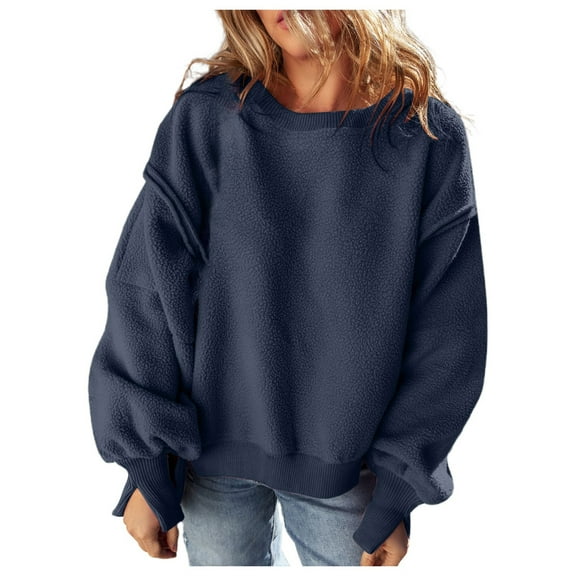 RMGVDSD Women's Oversized Sweatshirt Women Sweatshirts Casual Crewneck Long Sleeve Pullover Tops Loose Fit Soft Sweatshirt Fashion Clothes Soft Cute Pullover Tops