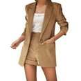 thumbnail image 1 of RMGVDSD Women's Shorts Suit Set Temperament Fashion Lapel Open Front Blazer Shorts Casual Business Suit Sets Casual Beach Shorts Set, 1 of 5