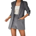thumbnail image 1 of RMGVDSD Women's Shorts Suit Set Temperament Fashion Lapel Open Front Blazer Shorts Casual Business Suit Sets Cozy Pajamas Sweatsuit Set, 1 of 5