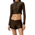 thumbnail image 1 of RMGVDSD Women's Sportswear Suit Outdoor Fitness Yoga Set Long Sleeve Top With Shorts Suit Stylish Women Shorts Suit, 1 of 4