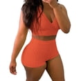 thumbnail image 1 of RMGVDSD Women's Summer Two Piece Outfits Solid Color Sleeeveless Tops Shorts Fashion Bodycon Sports Suit Shorts Tracksuit Sweatsuits, 1 of 5