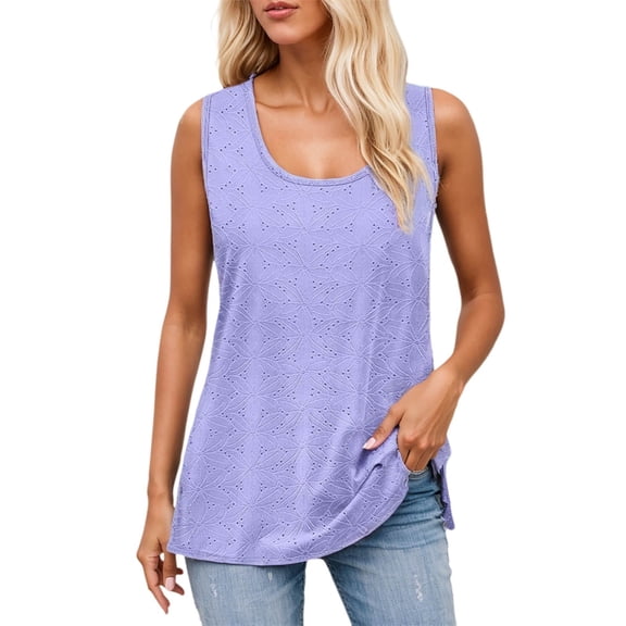 RMGVDSD Women's T Shirts Women's Tank Top New Crew Neck Tops Loose Sleeveless T Shirt Trendy Going Out Tops