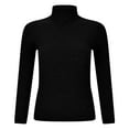 thumbnail image 1 of RMGVDSD Women's Turtleneck Long Sleeve Sweaters Autumn Winter Casual Basic Thermal Underwear Tops Solid Color Casual Basic Sweater Clothes /Black, 1 of 9