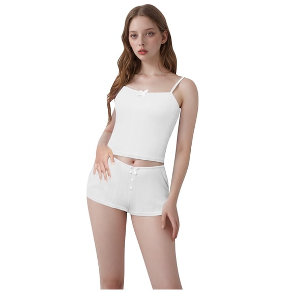 RMGVDSD Women's Two Piece Outfit Lace Trim Top And Shorts Set 2 Piece Loungewear Sets Ladies Pjs Summer Clothes Daily Casual Workout Sets