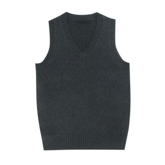 RMGVDSD Women's V Neck Sweater Vest School Uniform Solid Color Sleeveless Knit Sweaters Pullover Tank Tops Comfort Pullover Sweater Tops /Grey