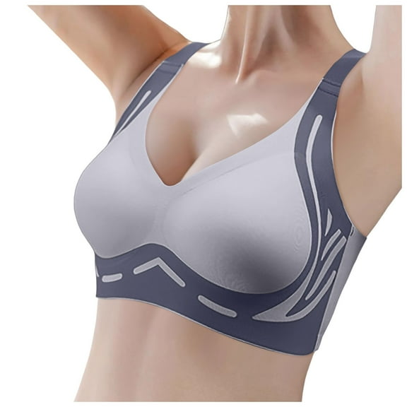 RMGVDSD Women's Wireless Bras Women Cross Back Sport Bras Padded Strappy Criss Cross Cropped Bras For Yoga Workout Fitness Women Everyday Bras