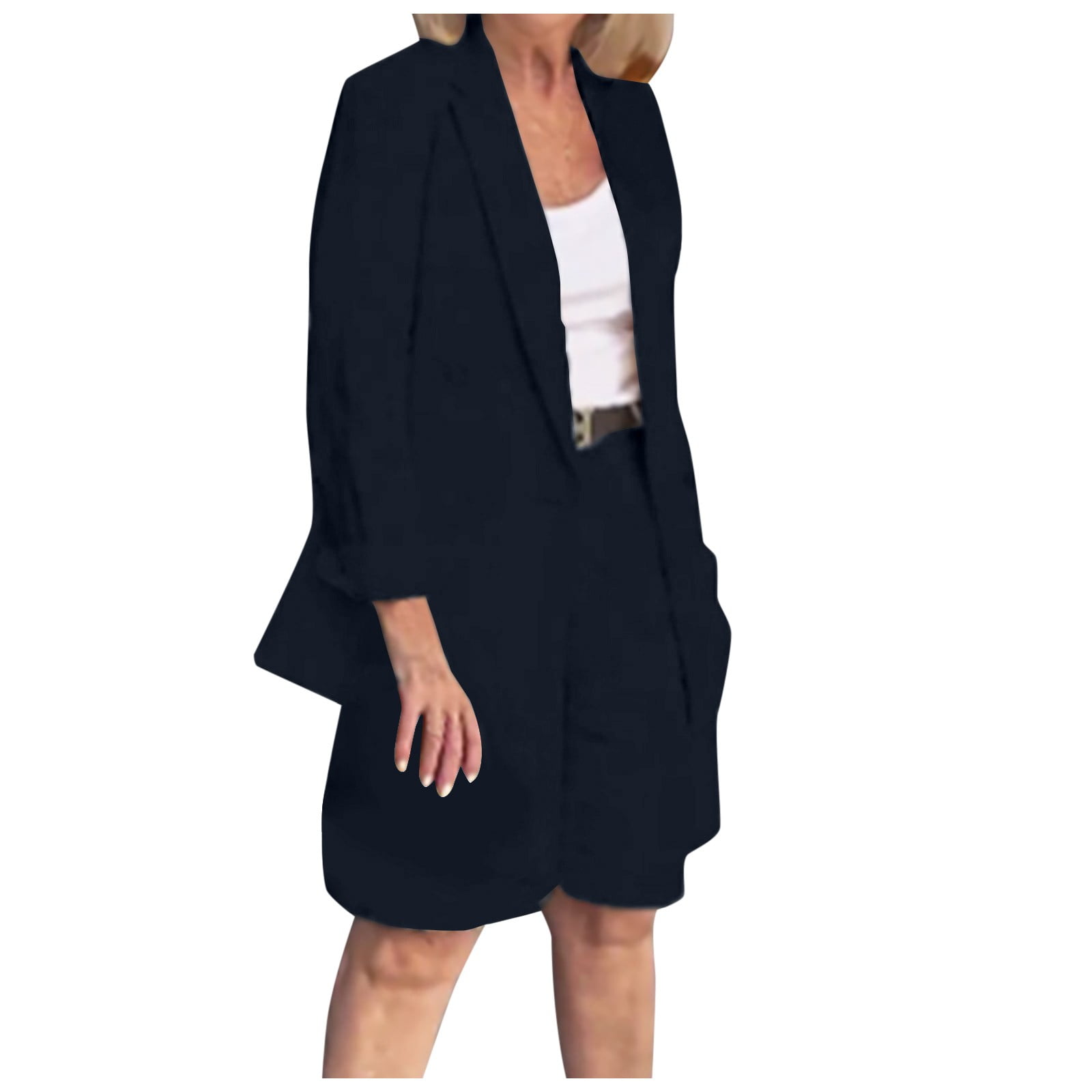 RMGVDSD Womens 2 Piece Blazer Shorts Set Long Sleeve Double Breasted — free download