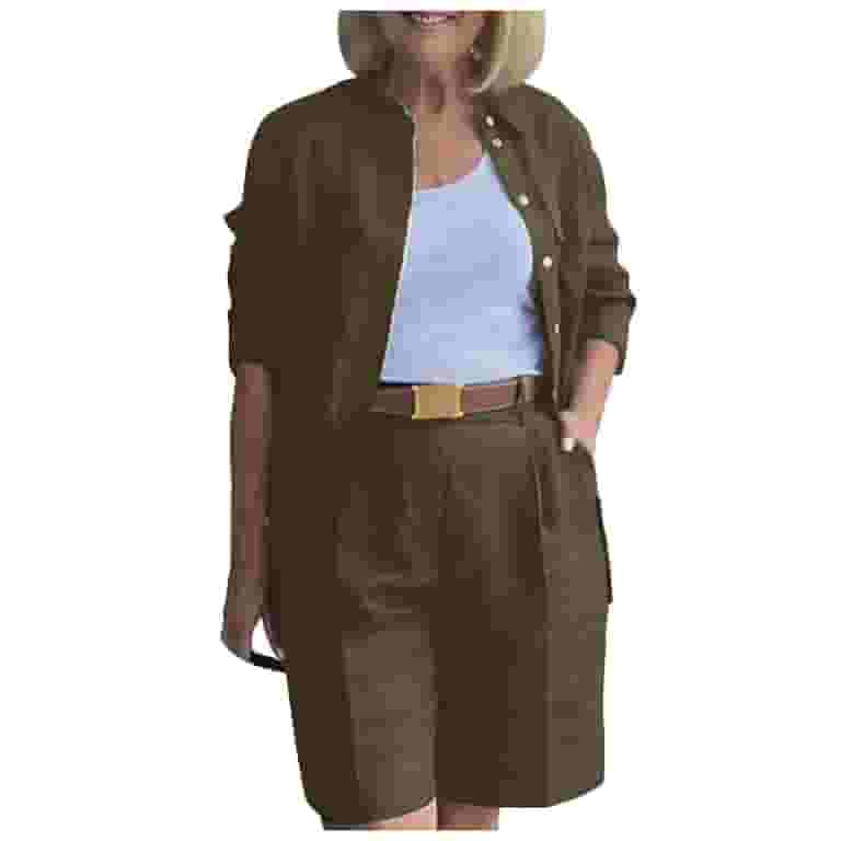 RMGVDSD Womens Piece Outfits Casual Blazer Shorts Set For Women