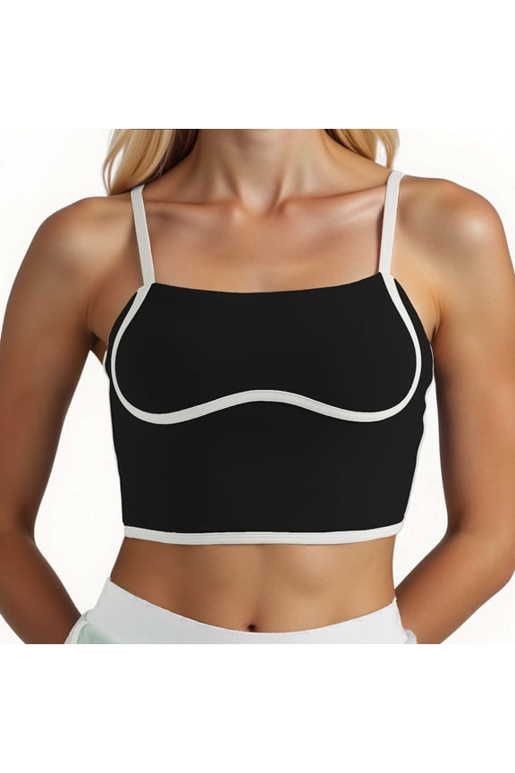 Womens 2026 Summer Tank Tops Workout Tank Tops Square Neck Longline Sports Bra Support Crop Yoga Top Spaghetti Strap Built In Bras Stylish Blouses