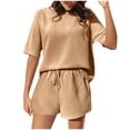 thumbnail image 1 of RMGVDSD Womens Fashion 2 Piece Outfits Sweatsuits Casual Summer Short Sleeve Round Neck Tops And Shorts Sets Casual Beach Vacation Outfit, 1 of 9