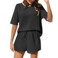 thumbnail image 1 of RMGVDSD Womens Fashion 2 Piece Outfits Sweatsuits Casual Summer Short Sleeve Round Neck Tops And Shorts Sets Relaxed Fit Loungewear Sets, 1 of 9