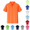 thumbnail image 1 of RMGVDSD Womens Lapel Collared Short Sleeve Polo Shirts Solid Color Classic Business Work Uniform Tops Breathable Golf Tee Shirts, 1 of 4