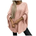 thumbnail image 1 of RMGVDSD Womens Oversized Sweaters Autumn Winter Casual Crew Neck Long Sleeve Loose Pullover Sweater Tops Solid Color Fall Classic Soft Sweaters /Pink, 1 of 8