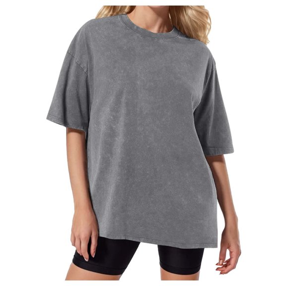RMGVDSD Womens Oversized T Shirts Womens Oversized T Shirts Short Sleeve Crewneck Summer Tops Casual Loose Basic Tees Loose Casual Tee Tops