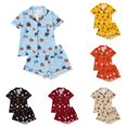 thumbnail image 1 of RMGVDSD Womens Pajama Sets Halloween Pajamas Lapel Short Sleeve Top and Shorts Sleepwear Button Down Loungewear Nightwear, 1 of 9