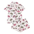 thumbnail image 1 of RMGVDSD Womens Pajamas Valentine's Day Printed Lapel Short Sleeve Top And Shorts Soft Comfortable Sleepwear 2 Piece Loungewear Set Comfy Pyjamas Outfits, 1 of 9