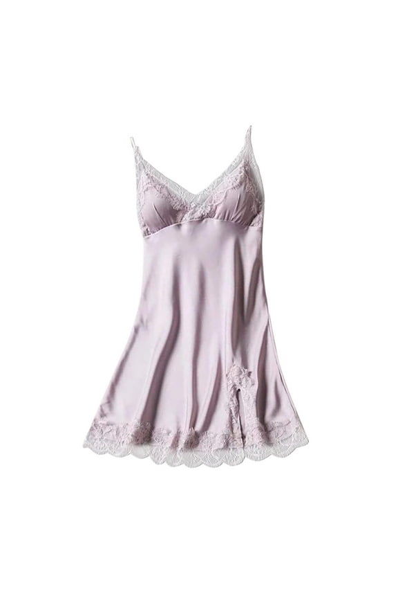 Womens Satin Nightgowns Sleep Dress Silky Night Dress Women's Satin Sleepwear Cami Mini Nightgown V Neck Nightie Soft Nightwear Soft Pajama Sets Jammies