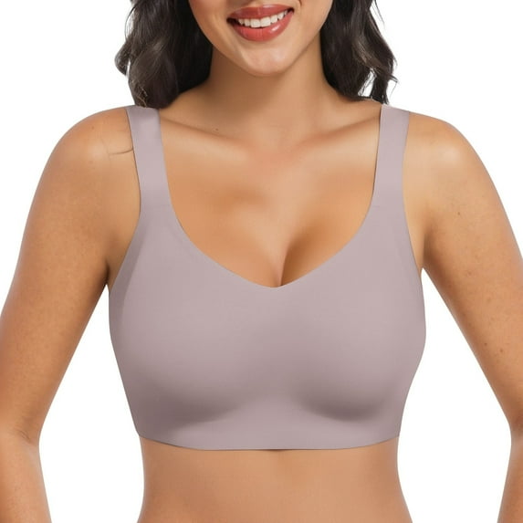 RMGVDSD Womens Seamless Bra New Nude Feeling Jelly Seamless Bras Big Breasts Slim Back And Thin Sports Bra Everyday Lingerie Bras