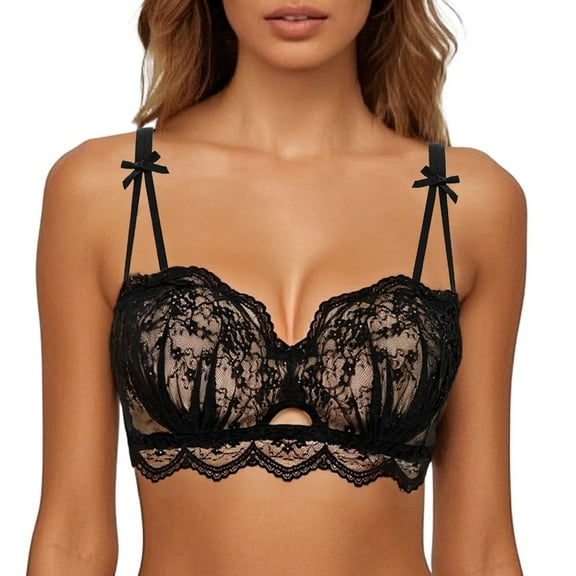 RMGVDSD Womens Seamless Bra Women's Push Up Bra Lace Comfort Padded Bra Add 1 Cup Brassiere Plunge Underwire Bra Lift Up Bras Daily Seamless Bralettes