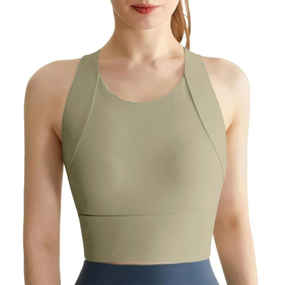 RMGVDSD Womens Seamless Bras Women Cross Back Sport Bras Padded Strappy Criss Cross Cropped Bras For Yoga Workout Fitness Full Coverage Bralette