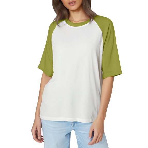 RMGVDSD Womens T Shirts Women's Short Sleeve T Shirt Round Neck Tee Top Basic Loose Fit Trendy Shirt Casual Wear Trendy Blouses