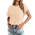 thumbnail image 1 of RMGVDSD Womens Tank Tops Round Neck Solid Color Raglan Short Sleeve Loose Casual Top Trendy Daily Tees, 1 of 4