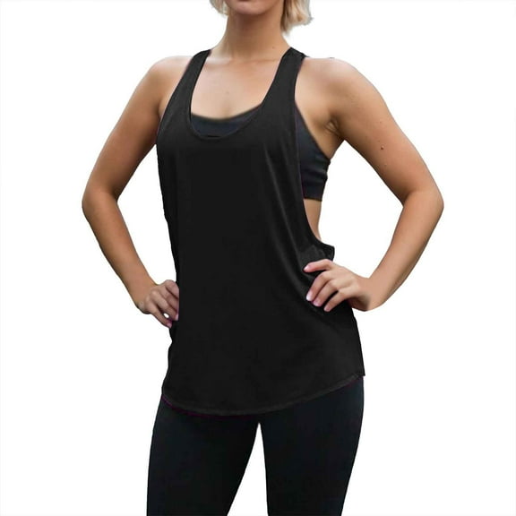 RMGVDSD Womens Tank Tops Tees Women Low Neck T Shaped Fitness Workout Tops Loose Quick Drying Sweat Absorbing Sports Sleeveless Tank Tops Stylish Tank Top
