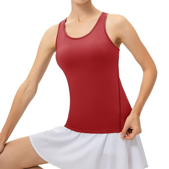 RMGVDSD Womens Tank Tops Women's Sleeveless Workout Tops Quick Drying Breathable Lightweight Running Yoga Tank Tops Athletic Shirts Basic Beach Shirts