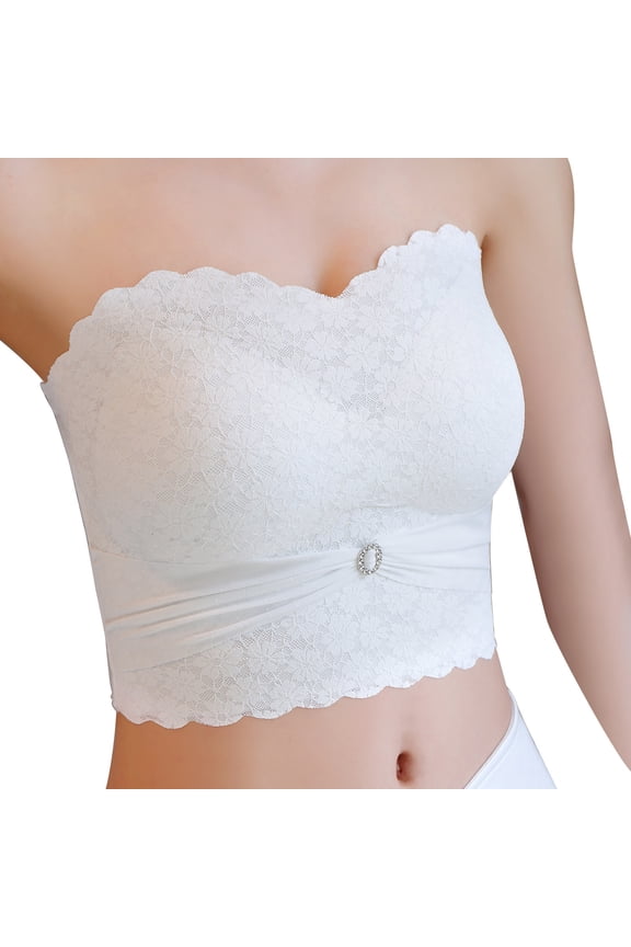Womens Wireless Bras Women's Strapless Push Up Bra Slip For Large Bust Minimizes Appearance Slipping Sweetheart Neckline T-Shirt Everyday Bra