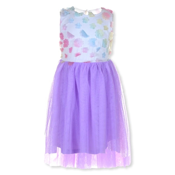 RMLA Girls' Sleeveless Mesh Butterfly Dress Color: lavender Size: 6