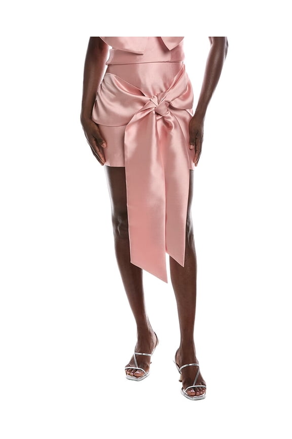 womens  Luxe Satin Twill Mini Skirt, 2, Pink